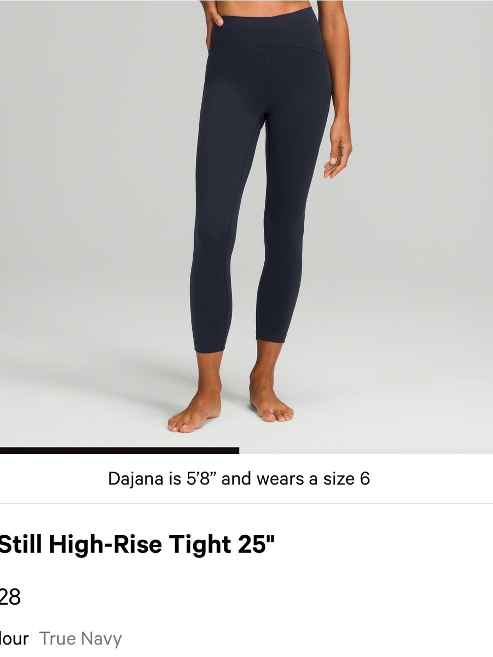 Lululemon Instill High-Rise 25" Tight in True Navy